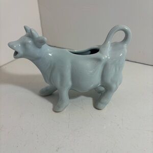 🛍️3/$30 Fishs eddy light blue‎ cow ceramic cream pitcher